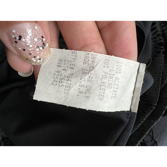 Vintage Maxi Dress Black Fringe Lace Whimsigoth Fairy Flapper Cocktail Gatsby - Picture 8 of 9